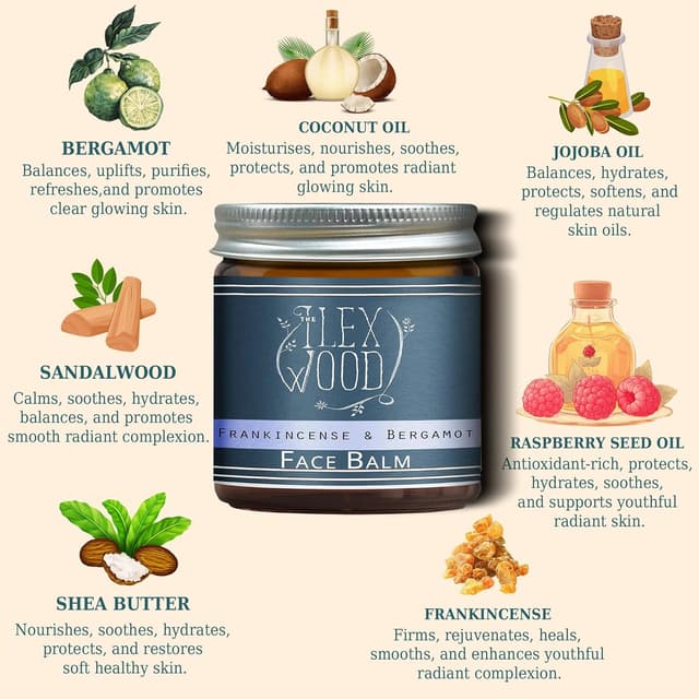 Detalle de The Ilex Wood Frankincense and Bergamot Face Balm 60ml