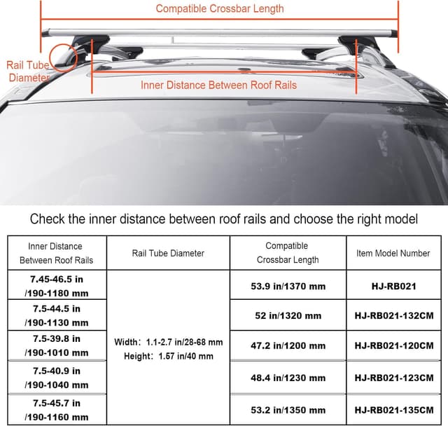 Detalle de VEVOR barre trasversali portapacchi 90 kg