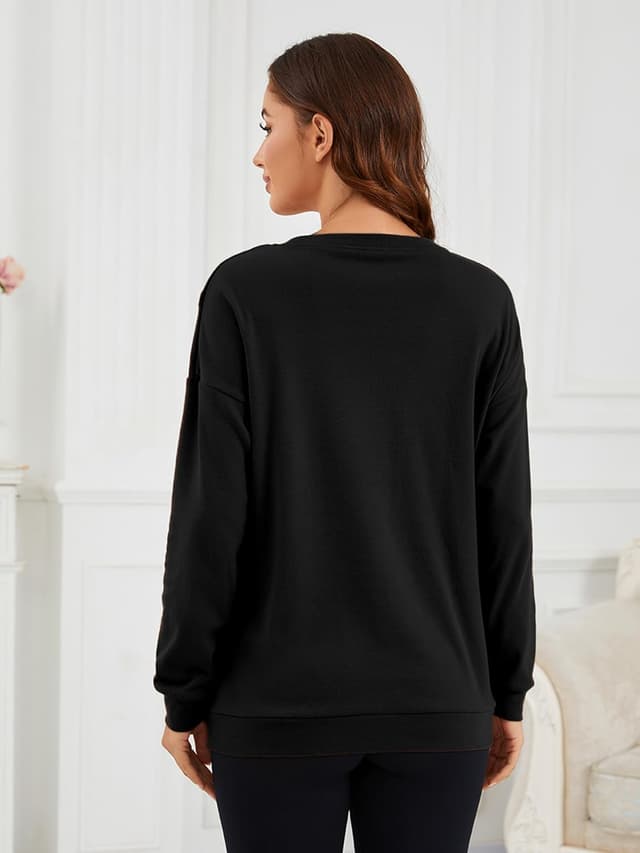 Detalle 1 de Love2Mi Langarm Stillshirt mit Tasche 🤱