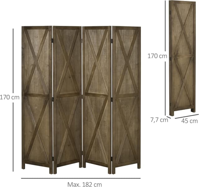 Thumbnail 6 de HOMCOM Biombo Plegable de 4 Paneles 182x170 cm 🏡