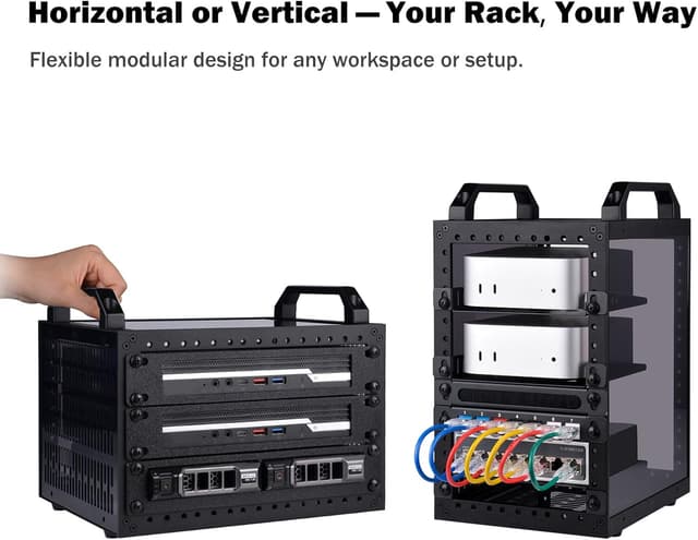 Detalle de GeeekPi DeskPi RackMate TT mini server cabinet for mini PCs (10-inch, 3U style)