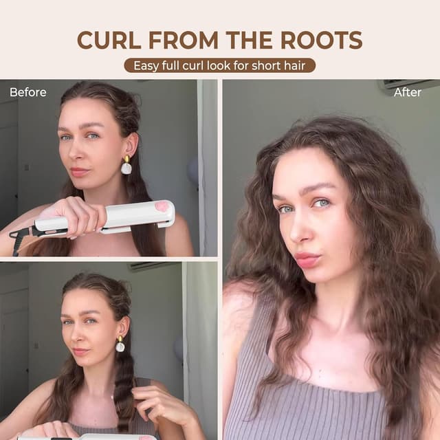 Detalle de UKLISS Hair Waver – Pro 3 Barrels Mermaid Waver (130–210℃) for beach waves