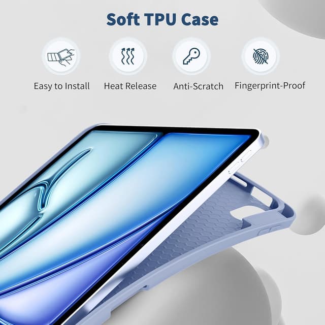 Detalle de EasyAcc Hülle für iPad Air 11 Zoll (M4/M3/M2 2026/2025/2024) & iPad Air 4/5 mit Stifthalter – Nebelblau