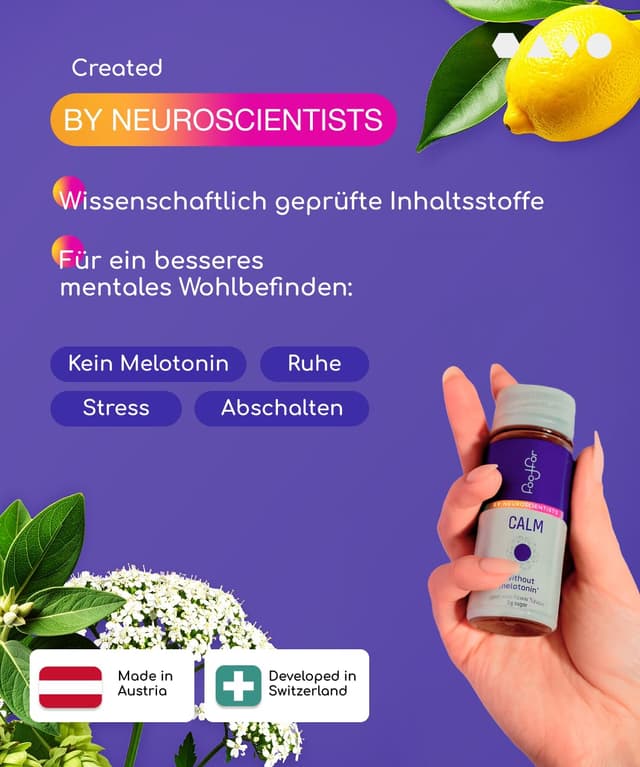 Detalle 2 de FOODFOR CALM GABA Shot 60 ml (Baldrian, Ashwagandha, Zitronenmelisse, Hopfen) – zuckerfrei & vegan, Schweizer 6-Pack