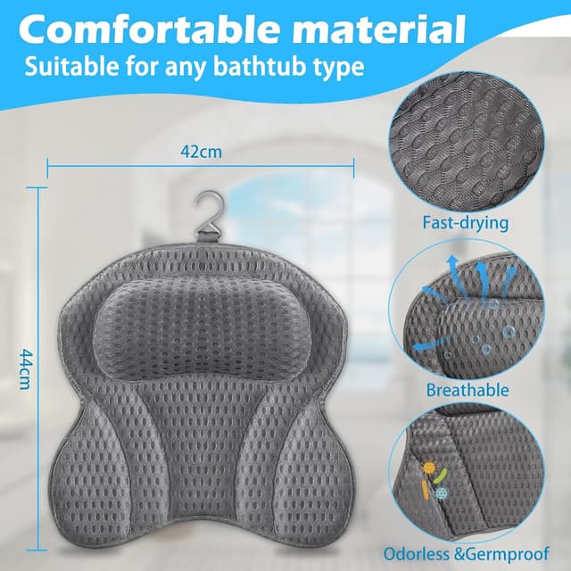 Thumbnail 3 de Gigmeta Badewannenkissen 6 Saugnäpfe