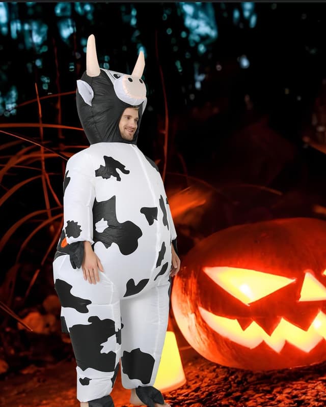 Detalle de Costume de vache gonflable FXICH (unisexe) avec ventilateurs, pour Halloween, carnaval et fêtes