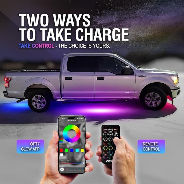 Detalle de OPT7 Aura DreamColor Underglow Chasing Lights Kit for Truck (RGBIC) with App & Remote, Waterproof 12V
