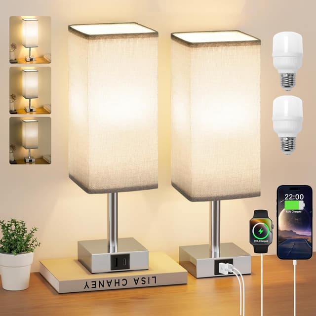 Detalle de Aooshine Touch Bedside Lamps Set of 2