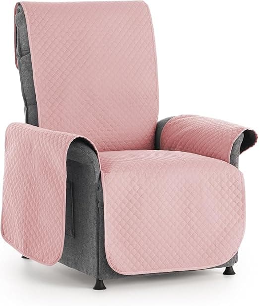 Detalle de Textilhome Funda Sofá Adele Reversible 1 Plaza Rosa 🛋