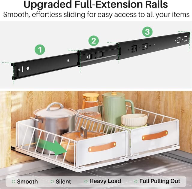 Detalle de Pull Out Cabinet Organizer 9.8" W Mesh Slide-out Basket