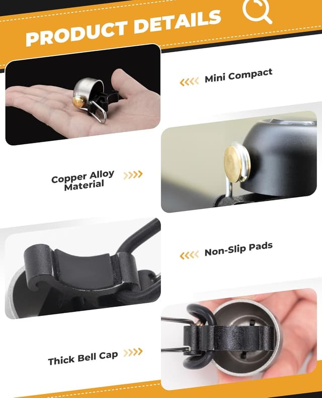 Detalle 2 de ROCKBROS Campanello Bici rame vintage 100 dB