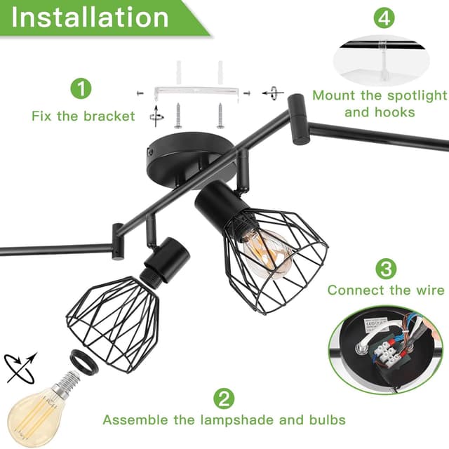 Thumbnail 6 de Kimjo 6-flammiger LED-Deckenstrahler (E14, schwenkbar) in Schwarz