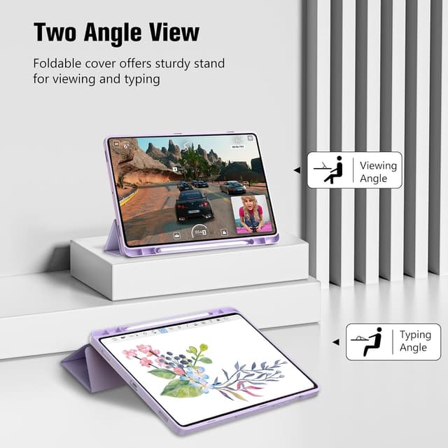 Detalle 2 de ProCase smart case for Galaxy Tab S10 Lite / S10 FE / S9 FE 10.9" with S Pen holder (light purple)