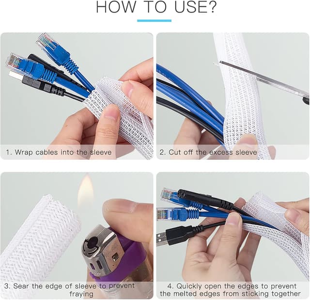 Thumbnail 5 de AGPTEK 2m Kabelschlauch 25–39mm selbstschließend