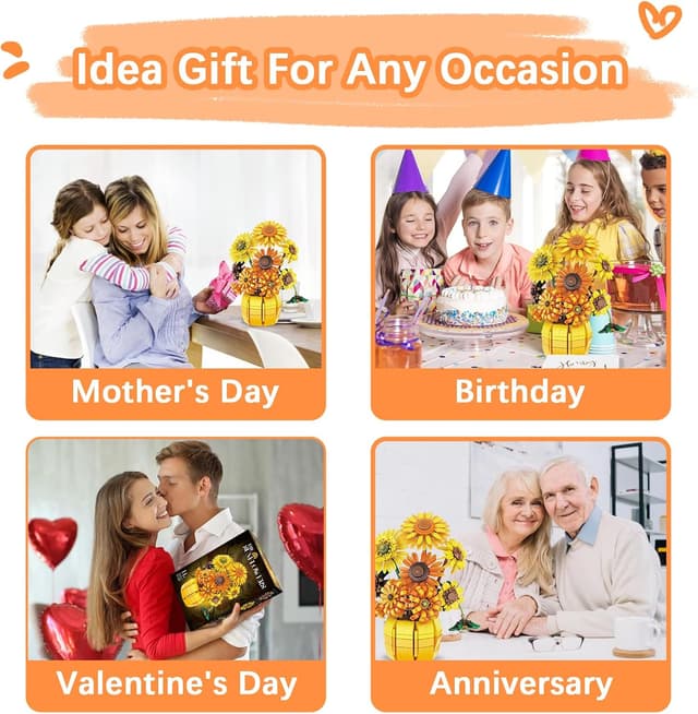 Thumbnail 5 de Set di costruzione girasoli 1.009 pezzi per adulti