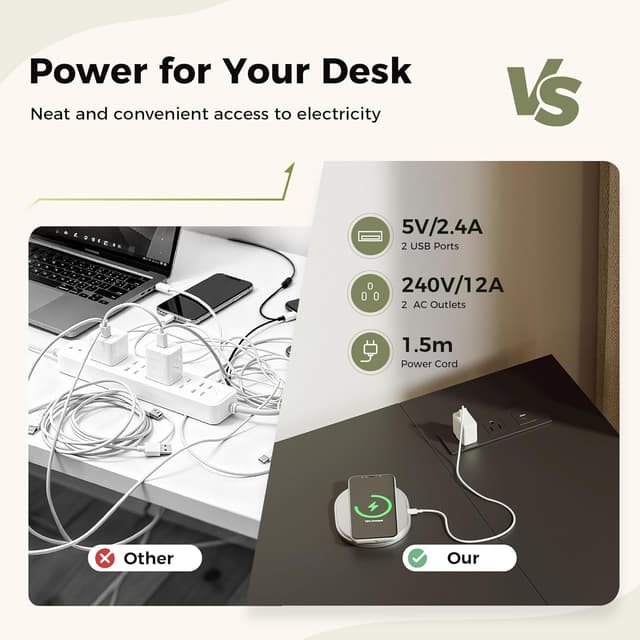 Thumbnail 6 de Mericonia Small L-Shaped Desk with LED (120x70cm) and Monitor Stand, Black