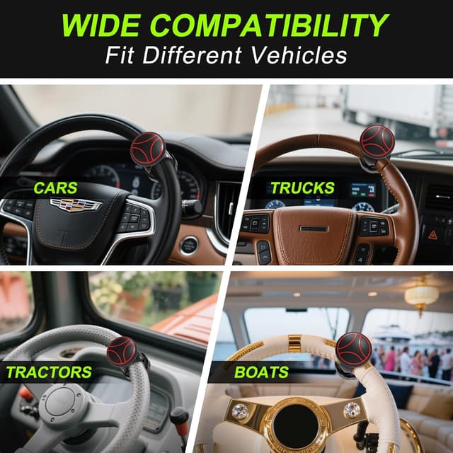 Thumbnail 6 de Tool-Free Steering Wheel Knob “Suicide Knob” (Metal Bearing) for 3.45–4.9" Wheel Circumference, Red (1 Pack)