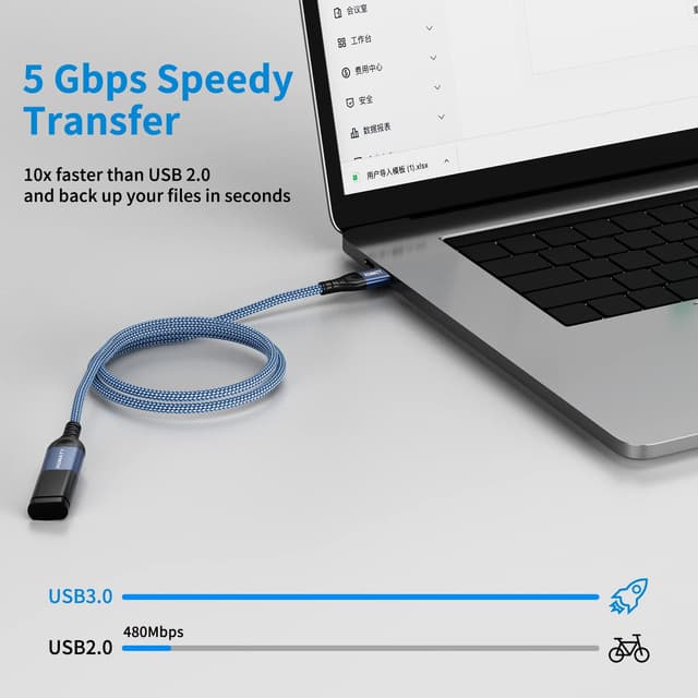 Detalle 2 de XGMATT USB Verlängerung 2M USB 3.0 Kabel
