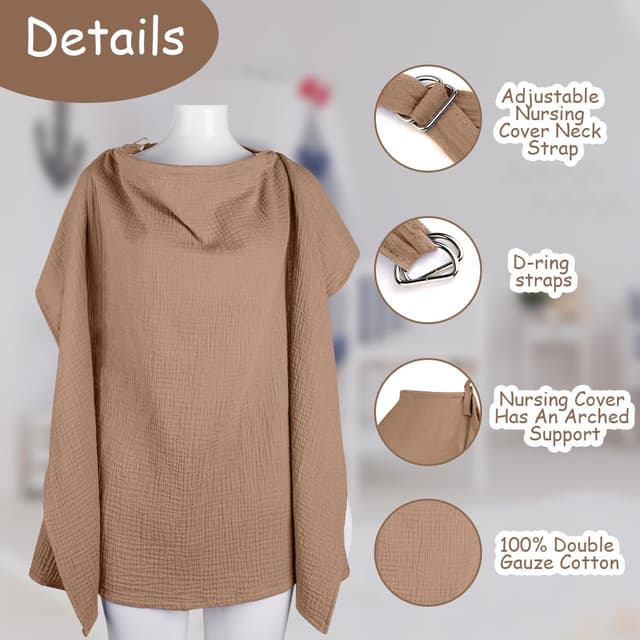 Detalle de Aolso Stillbezug Musselin 360° für unterwegs 👶