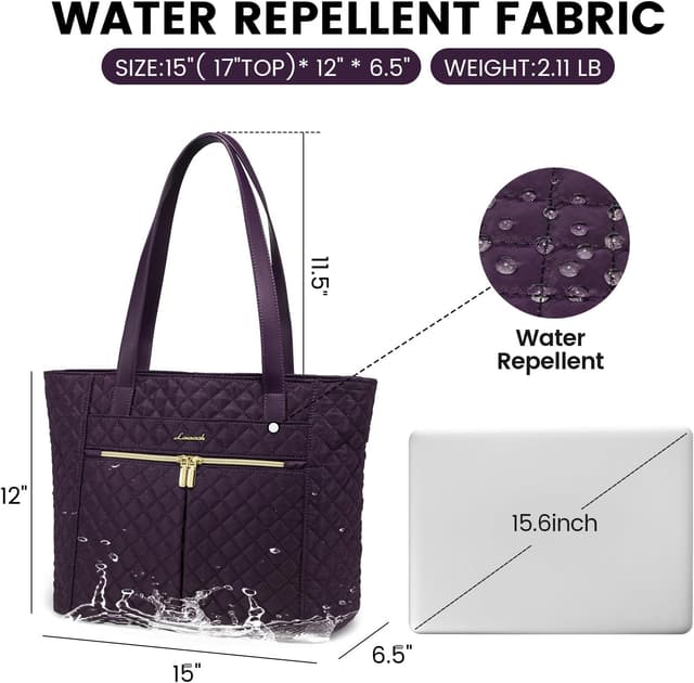Detalle 2 de LOVEVOOK Laptop Bag 15.6-inch Purple Tote 💼