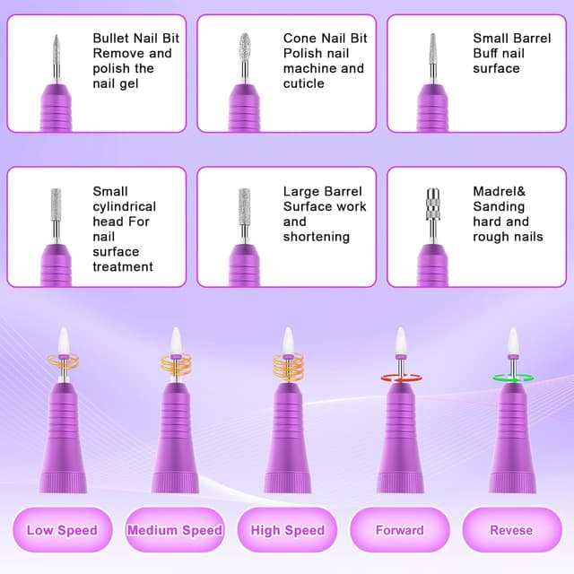 Thumbnail 5 de Elektrische Nagelfräser 40.000 U/min Nail Drill