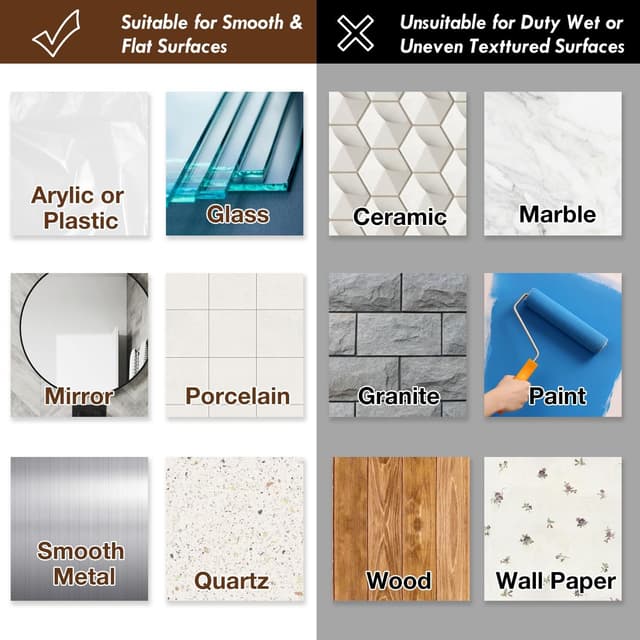 Thumbnail 6 de ZUNTO 4 Pack Suction Cup Hooks (No Drilling) for Bathroom & Kitchen – White stainless steel towel holders