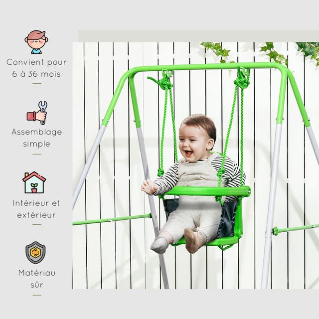 Detalle de Outsunny Balançoire portique 122 cm 25 kg