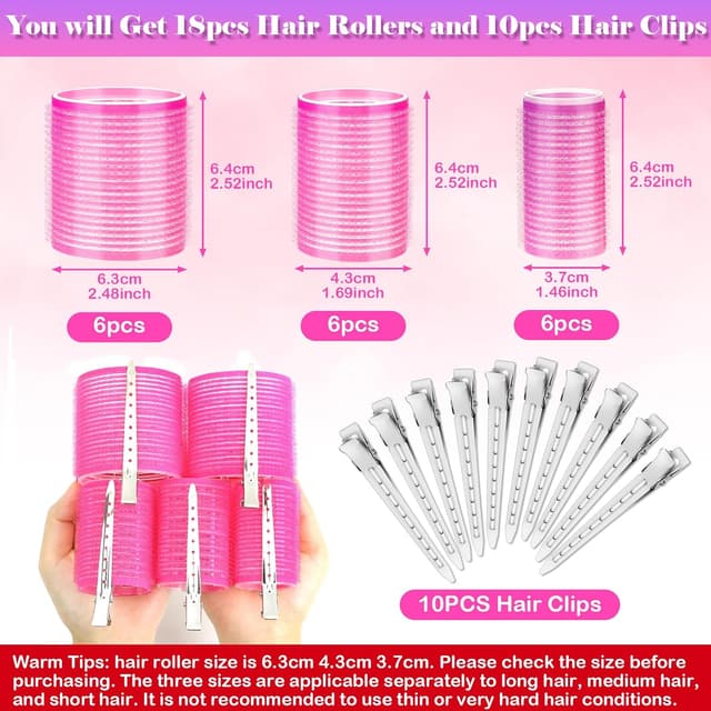 Thumbnail 1 de Cludoo Jumbo Hair Curlers Rollers 28pcs 6.3cm