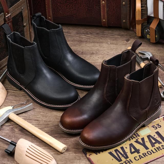 Detalle 2 de SL-Saint Uomo SL-HERO stivali Chelsea in vera pelle di mucca, fatti a mano