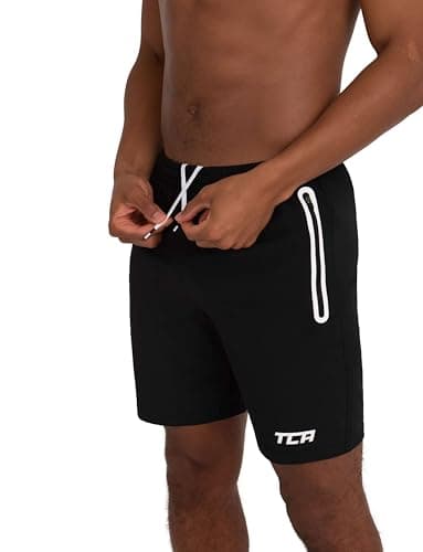 Detalle 2 de TCA Shorts Deportivos Hombre con Bolsillos de Cremallera Elite Tech (Negro/Blanco) XL