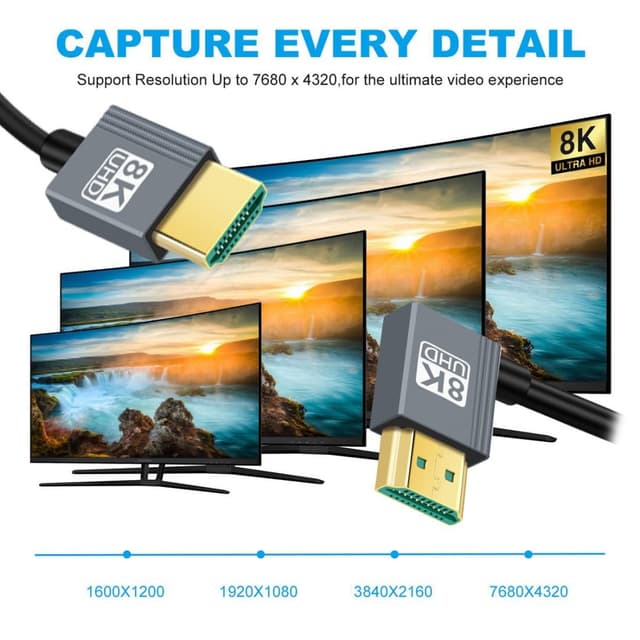 Detalle 2 de HDMI 2.1 Spiralkabel 90° 1,0 m