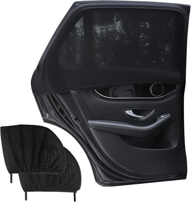 Detalle de Lechin Sonnenschutz Auto Baby – Universal Auto-Sonnenschutz Netz Kinder, XL (2 Stück) für Seitenscheiben