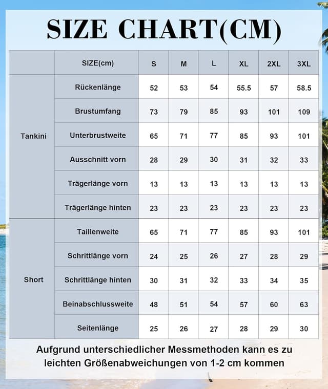 Detalle 2 de wihnsinop Damen Tankini-Set mit Bauchkontrolle (Top & Badeshorts)