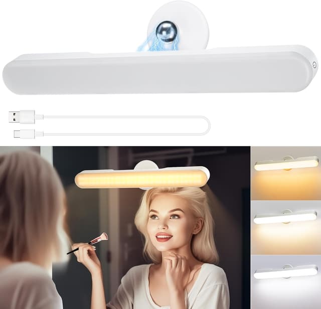 Detalle de LED Schminktisch Beleuchtung – dimmbares Vanity-Mirror Licht, 4000-mAh Akku (kabellos)