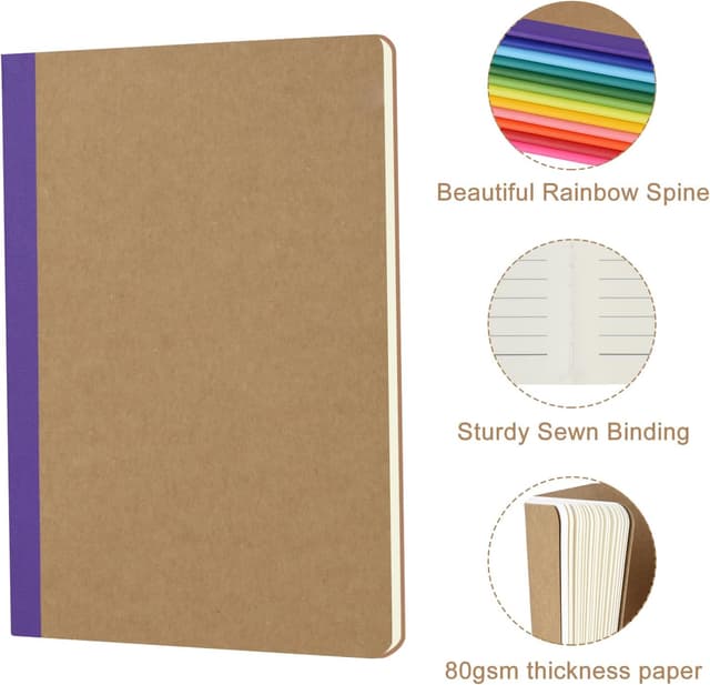 Detalle de ZCZN A5 Notebook 12-Pack, 60 Pages