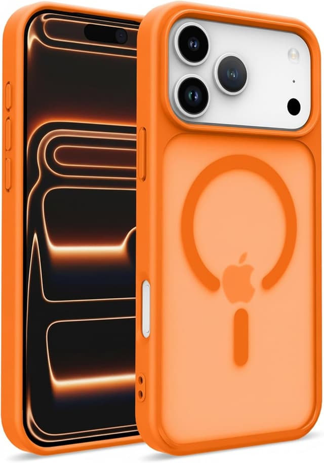 Detalle de Seaflar coque pour iPhone 17 Pro compatible MagSafe, orange translucide