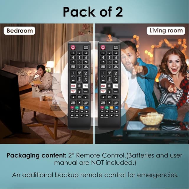 Detalle 2 de (2 Pack) Universal Samsung TV Remote Replacement (Universal for Samsung Smart TVs)