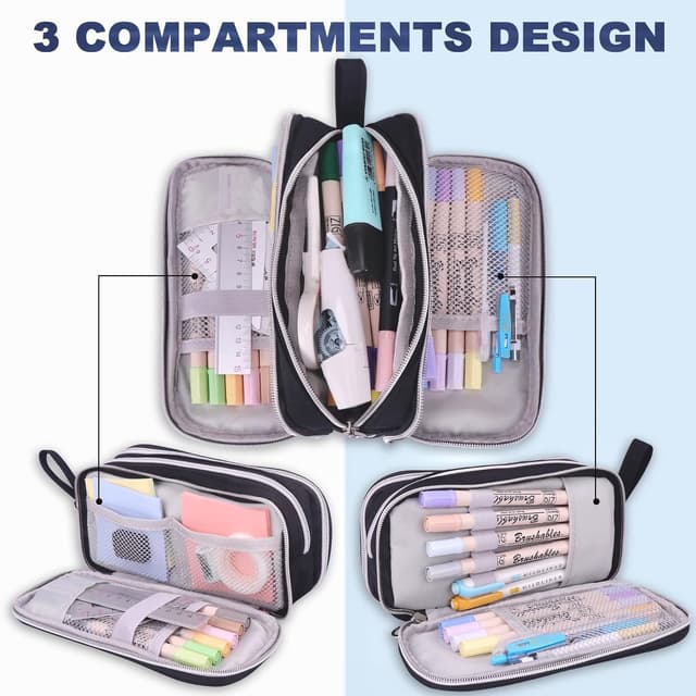 Thumbnail 3 de COLOCASTLE Federmäppchen 3 Fächer Schwarz