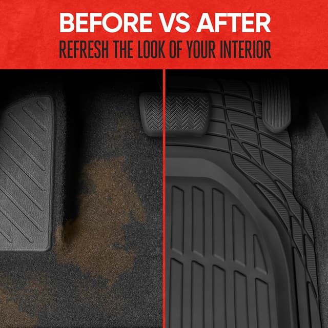 Detalle de Motor Trend 2-Piece Front Car Floor Mats (Black) FlexTough Contour Liners