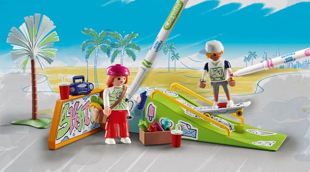 Detalle de PLAYMOBIL Color 71515 Skatepark 🛹 Accesorios Solubles en Agua para Niños