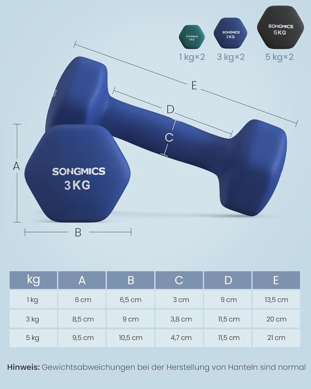 Thumbnail 6 de Songmics Hantel-Set 6er 1–5 kg