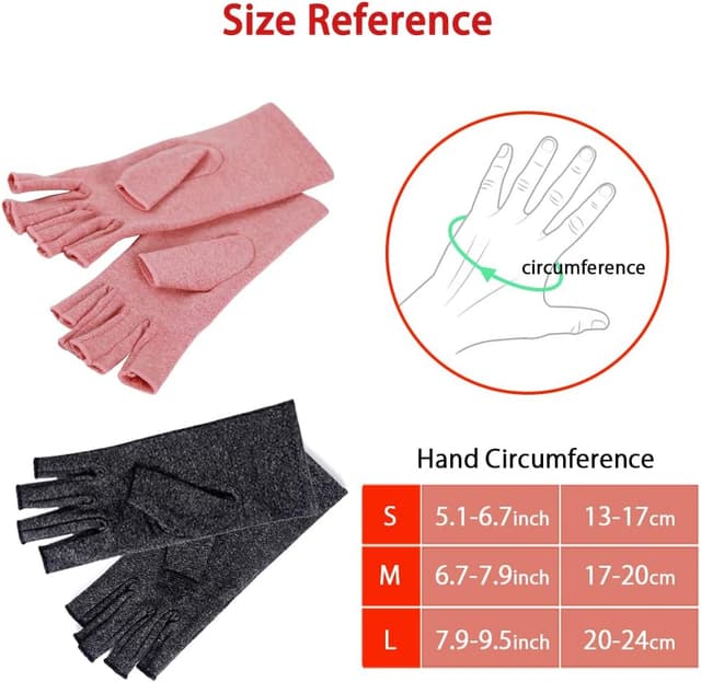 Thumbnail 5 de AovYoo guantes sin dedos 2 pares para artritis