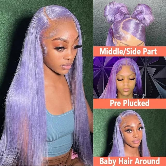 Detalle 2 de ORIGEN 24 Inch purple lace front wig