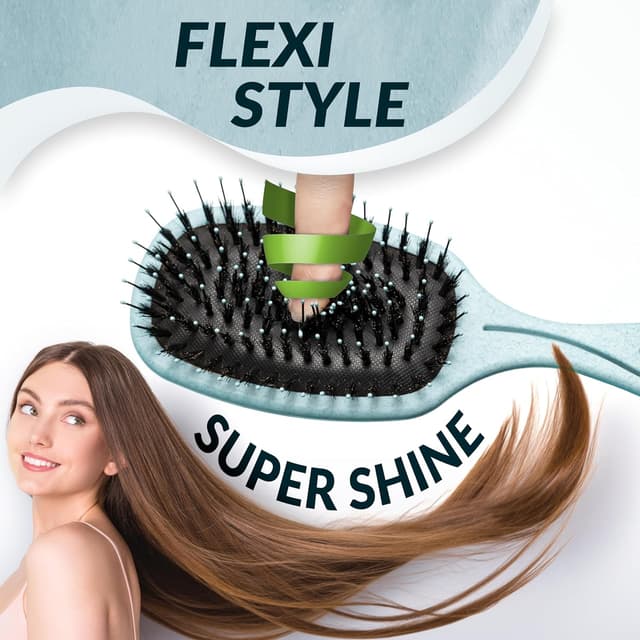 Detalle de MarQus Haarbürste mit Wildschweinborsten (Paddelbürste) – sanftes Entwirren ohne Ziepen