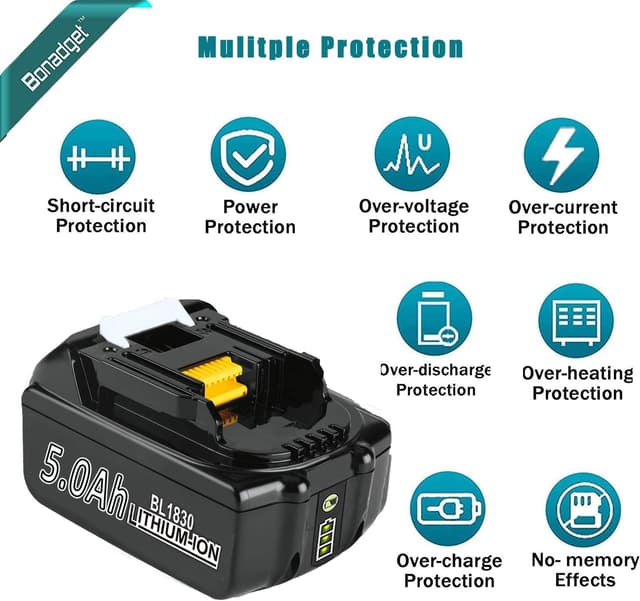 Thumbnail 4 de Makita 18V 2x 5000mAh BL1850B DC18RC Charger