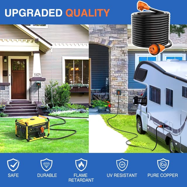 Detalle de Nilight 30 Amp 50FT RV Locking Extension Cord