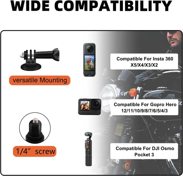 Thumbnail 1 de HAFOKO Motorcycle Camera Mount Kit 47"