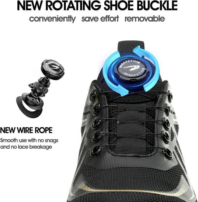 Detalle de Chaussures de sécurité GemChve ultra légères avec embout acier, antidérapantes et respirantes (hommes/femmes) 37-46