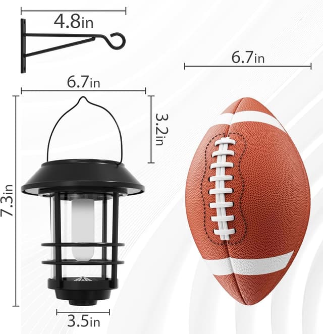 Thumbnail 6 de Otdair Solar Lanterns Outdoor Waterproof (2-Pack) with Flickering Flames Wall & Hanging Garden Decor