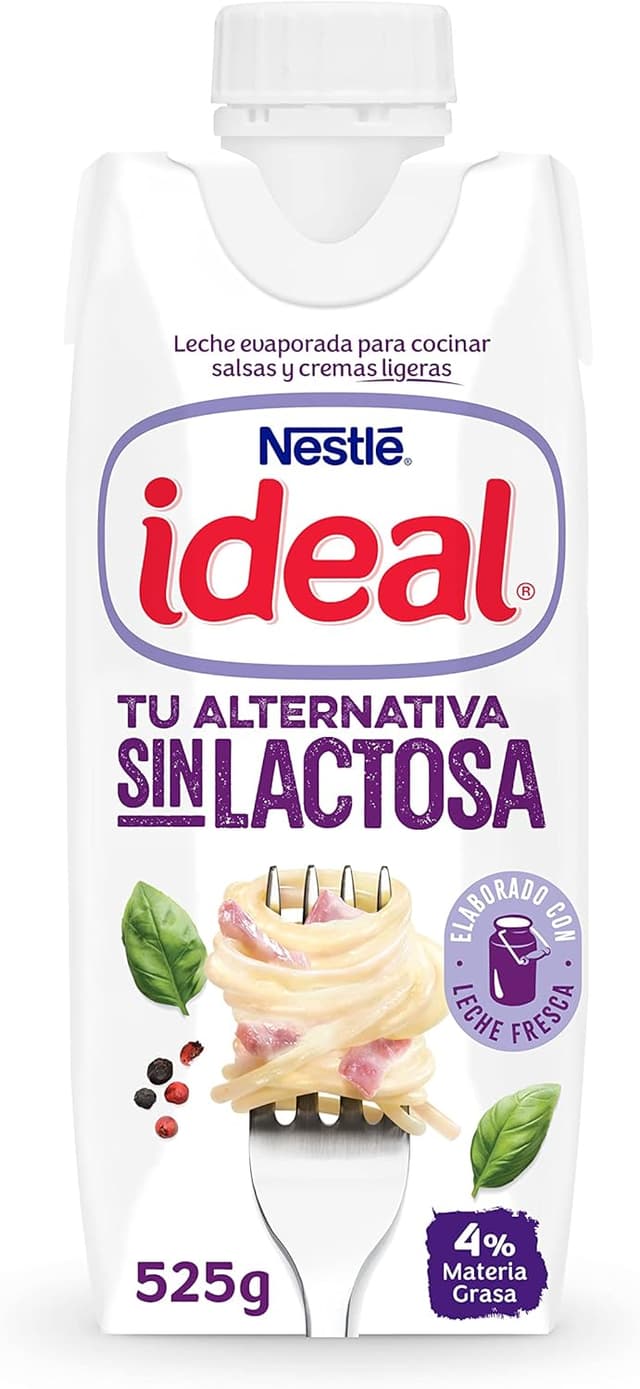 Detalle de Nestlé Ideal Leche Evaporada Sin Lactosa 12x500ml 🥛
